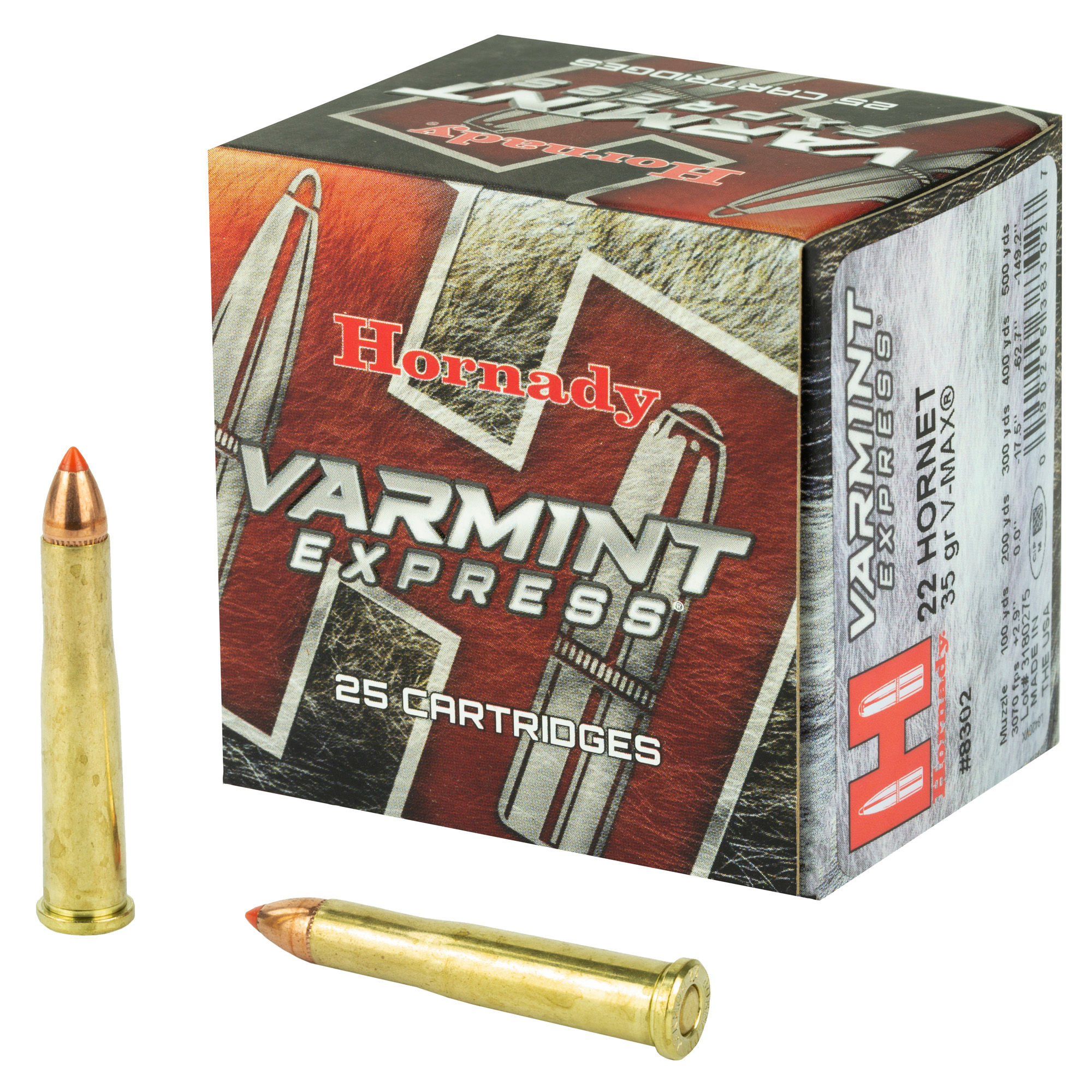 Hornady | 125 rds.  | Varmint Express | 22 Hornet | 35 grain | V-Max | 5x25/ct
