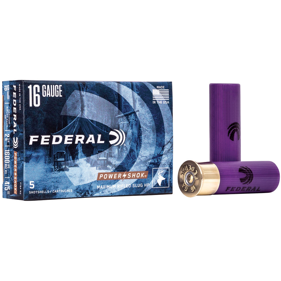 Thumbnail: Federal | 250 rds.  | POWER-SHOK RIFLED SLUGS 16 GA 2-3/4" MAX 4/5OZ HP  |  5RD