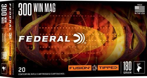 Thumbnail: Federal | 200 rds.  | FUSION CENTERFIRE 300 WIN MAG 180 GR TIPPED  |  20RD