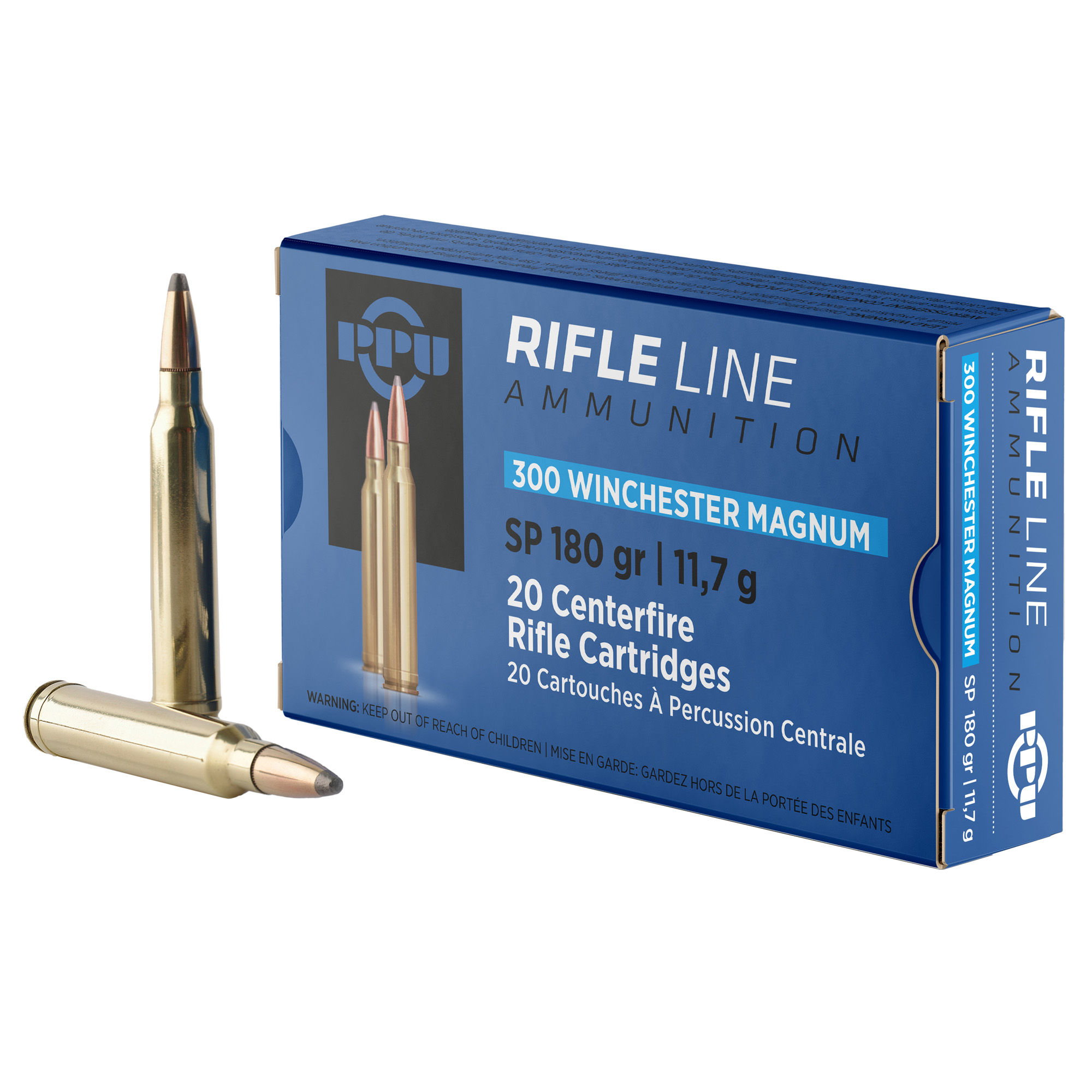 PPU-PRVI Partizan | 200 rds. | PPU STANDARD RIFLE AMO 300 WIN MAG 180GR SP 20RD