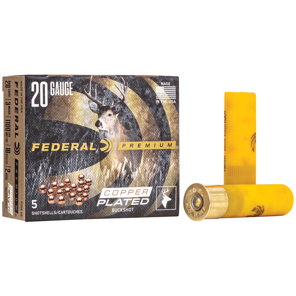 Thumbnail: Federal | 250 rds.  | PREMIUM VITAL-SHOK BUCKSHOT 20 GA 3" MAG 18 PELLETS-2B  |