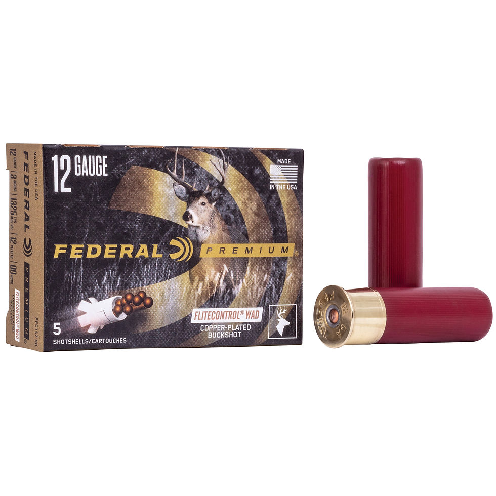 Thumbnail: Federal | 50 rds.  | PREMIUM VITAL-SHOK BUCKSHOT 12 GA 3" 12 PELLETS-00 BUCK  |