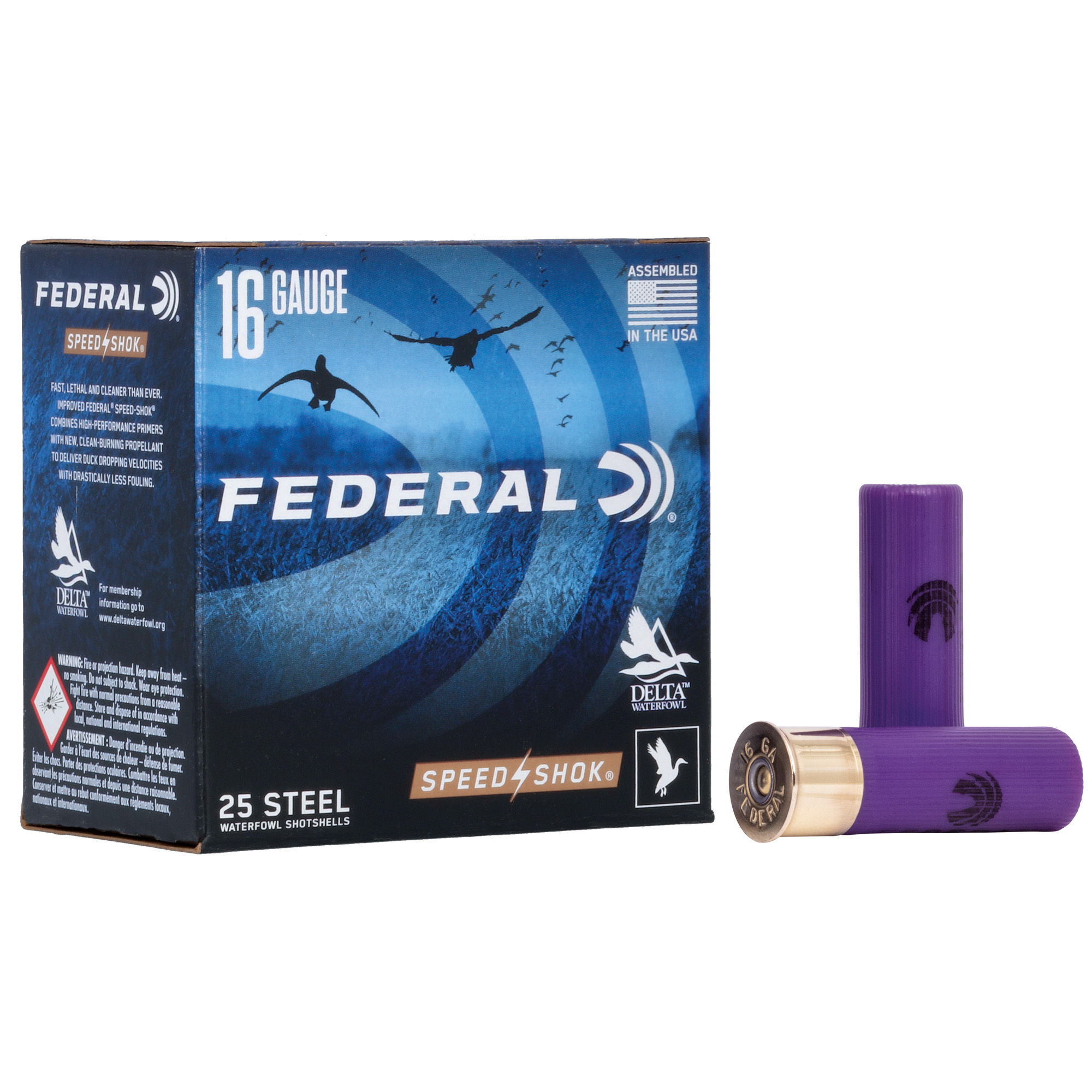 Federal | 250 rds.  | SPEED-SHOK HIGH VELOCITY STEEL 16 GA 2-3/4" 15/16OZ 4  |