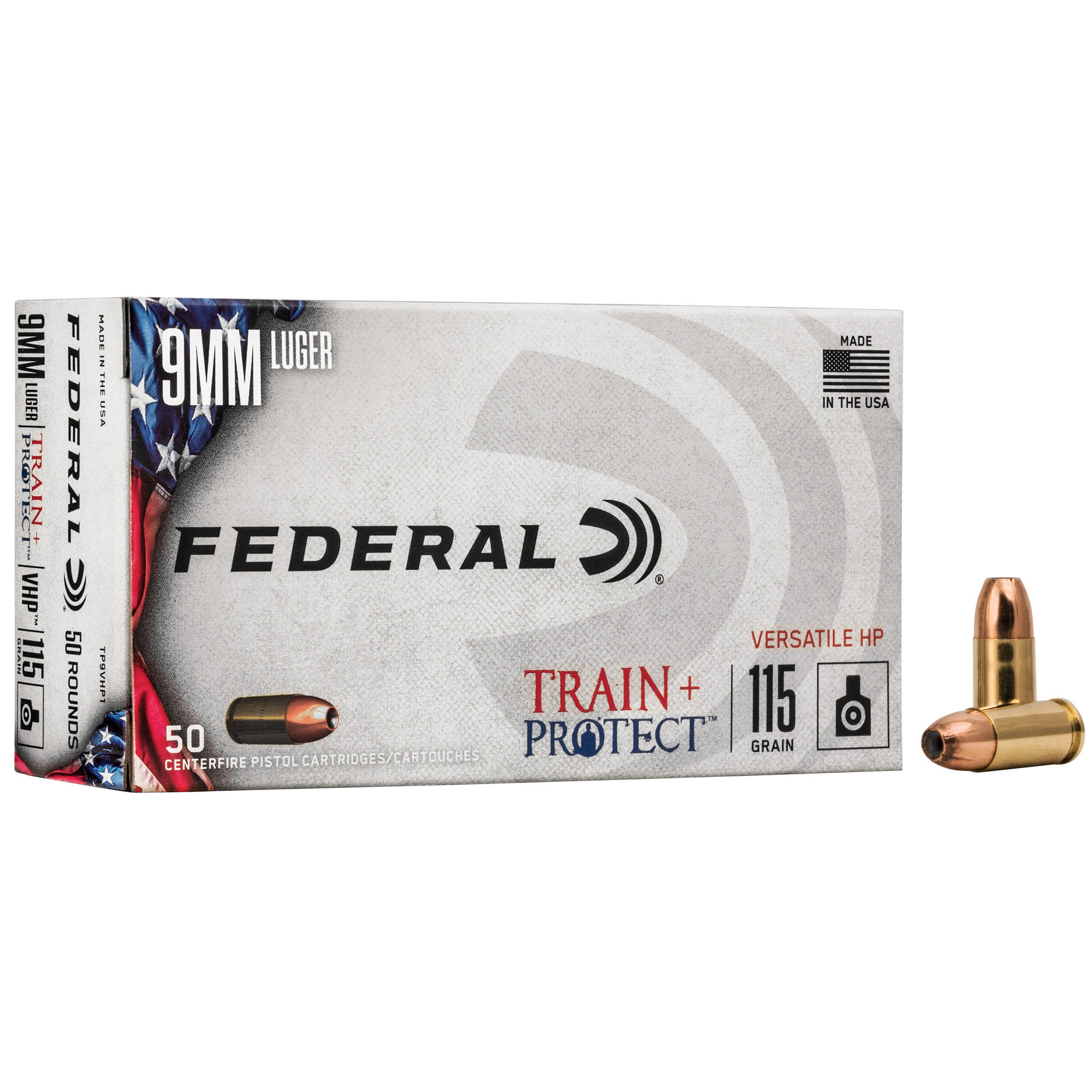 Federal | 500 rds.  | 9MM LUGER 115GR TRAIN + PROTECT VHP  |  50RD