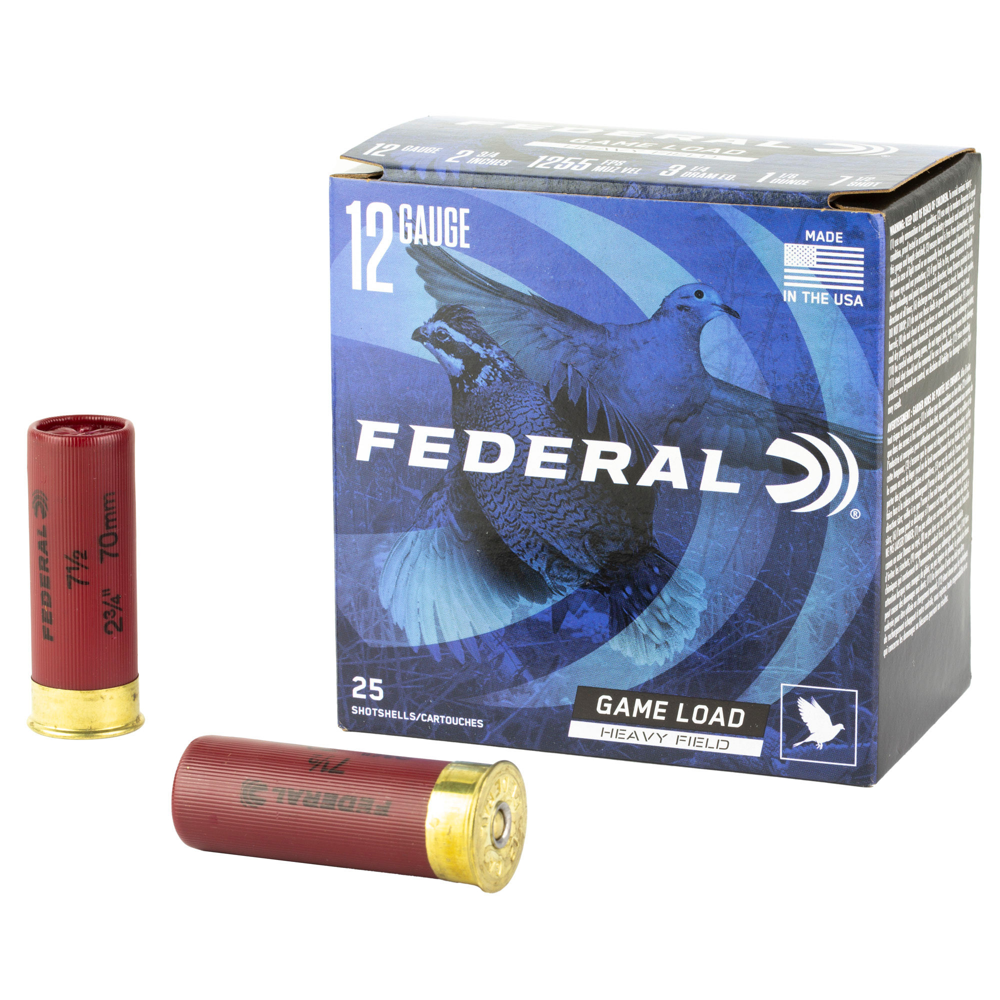 Federal | 250 rds.  | GAME-SHOK HEAVY FIELD  12 GA 2-3/4" 3-1/4DE 1-1/8OZ  #7.5