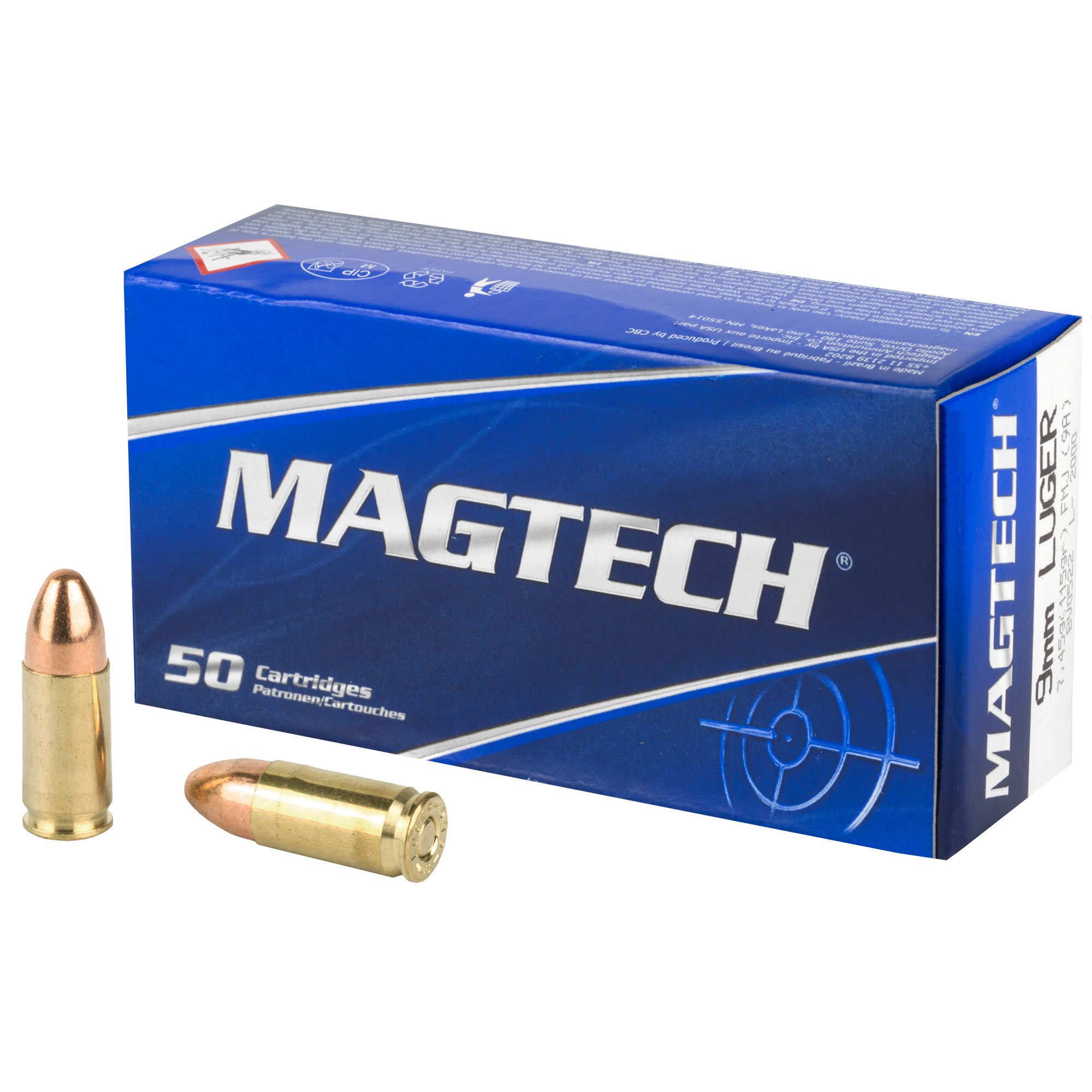 Magtech | 1000 rds.  | FMJ | 9mm Luger | 115 gr | 1135 fps | 20x50/ct