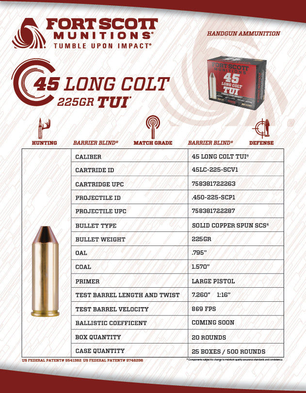 Thumbnail: Fort Scott Munitions | 500 rds.  | FORT SCOTT MUNITIONS LEAD FREE PISTOL AMO 45
