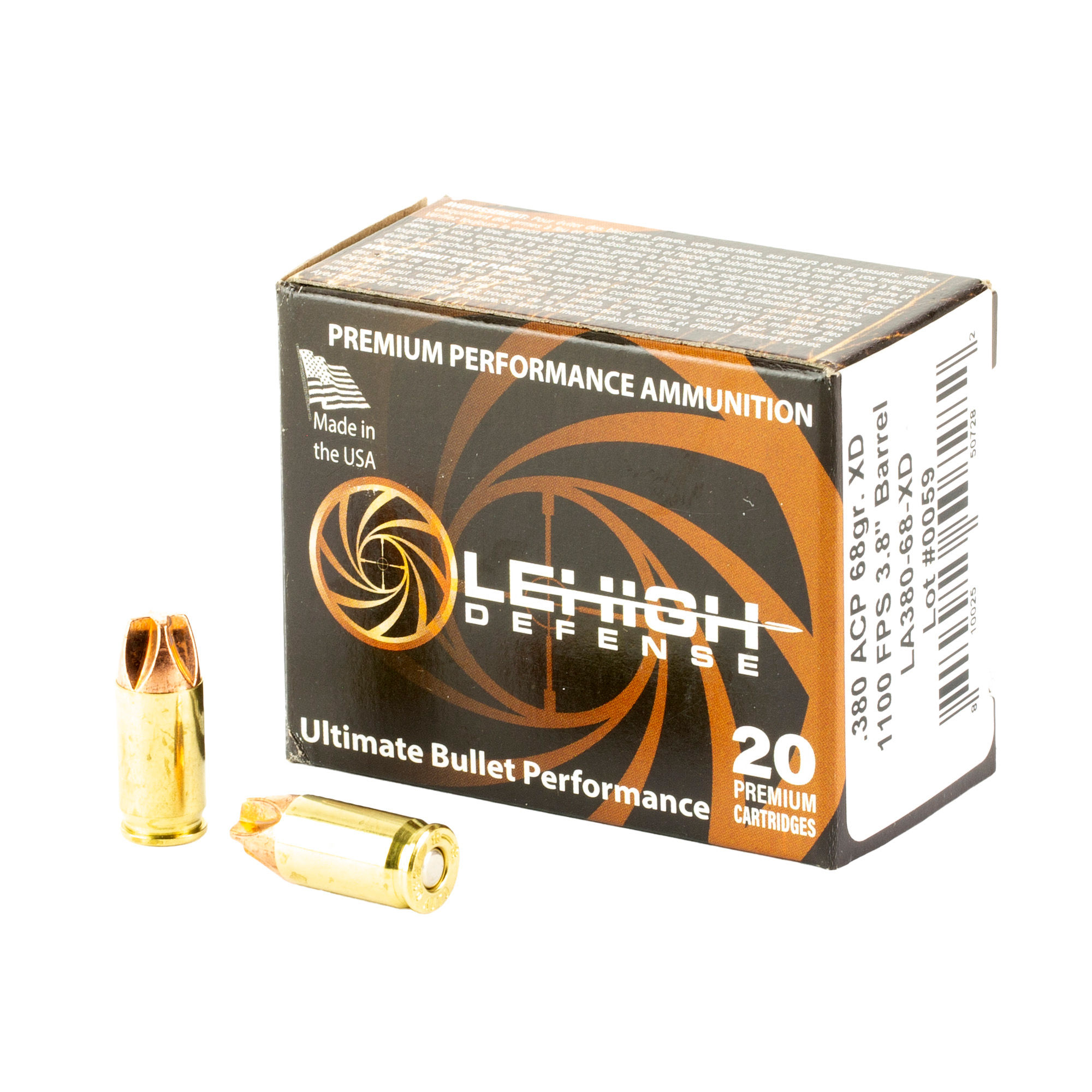 Lehigh Defense | 200 rds. | LEHIGH XTRM DFNS .380ACP 68GR 20/200
