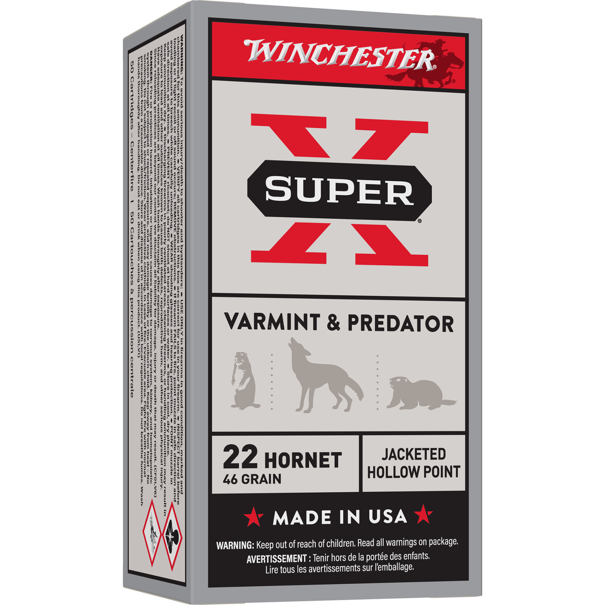 Winchester | 500 rds.  | 22 HORNET 46GR HP *