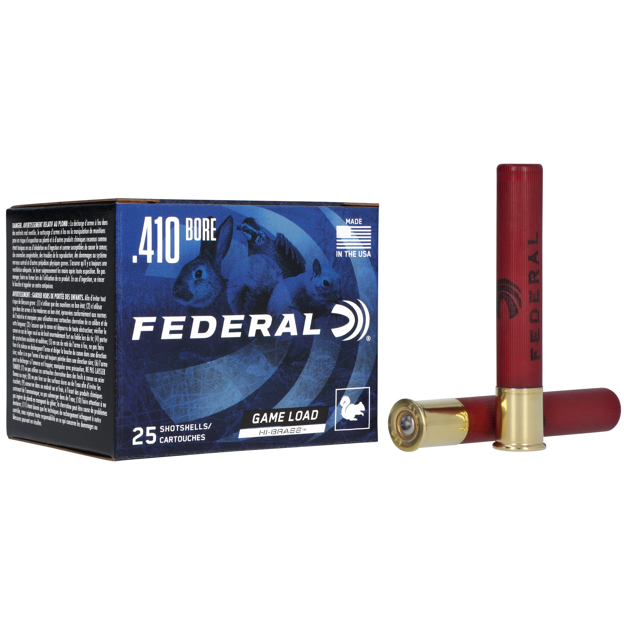 Federal | 250 rds. | GAME SHOK HI-BRASS AMO 410GA #5 3 11/16 OZ 25RD (10 BOX CA