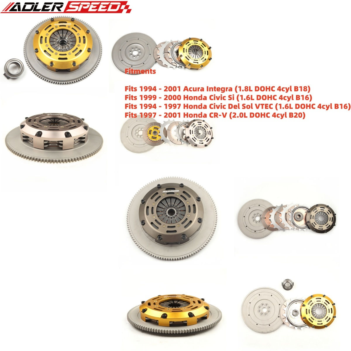 ADLERSPEED Clutch For Honda Civic /Acura Integra B-SERIES B16 B18 B20 Sprung Clu