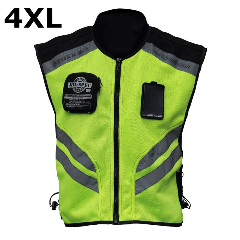 Thumbnail: Motorcycle Rider Vest Reflective Waistcoat Night Visible Safety Jacket Motocross