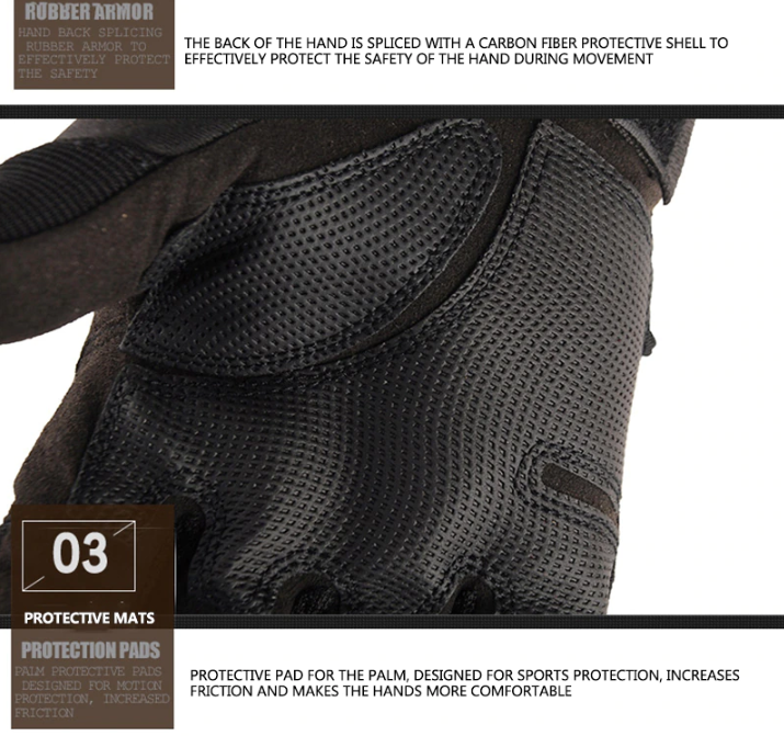 Thumbnail: Tactical Motorcycle Motocross Full Finger Gloves Motorbike Riding Racing Mittens