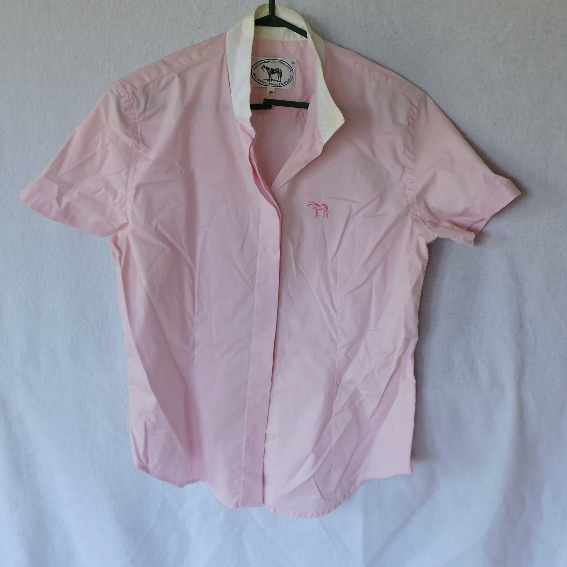 Pink Iris Bayer English Show Shirt, Size 38