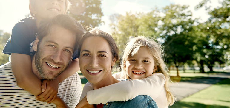Happy family outdoors