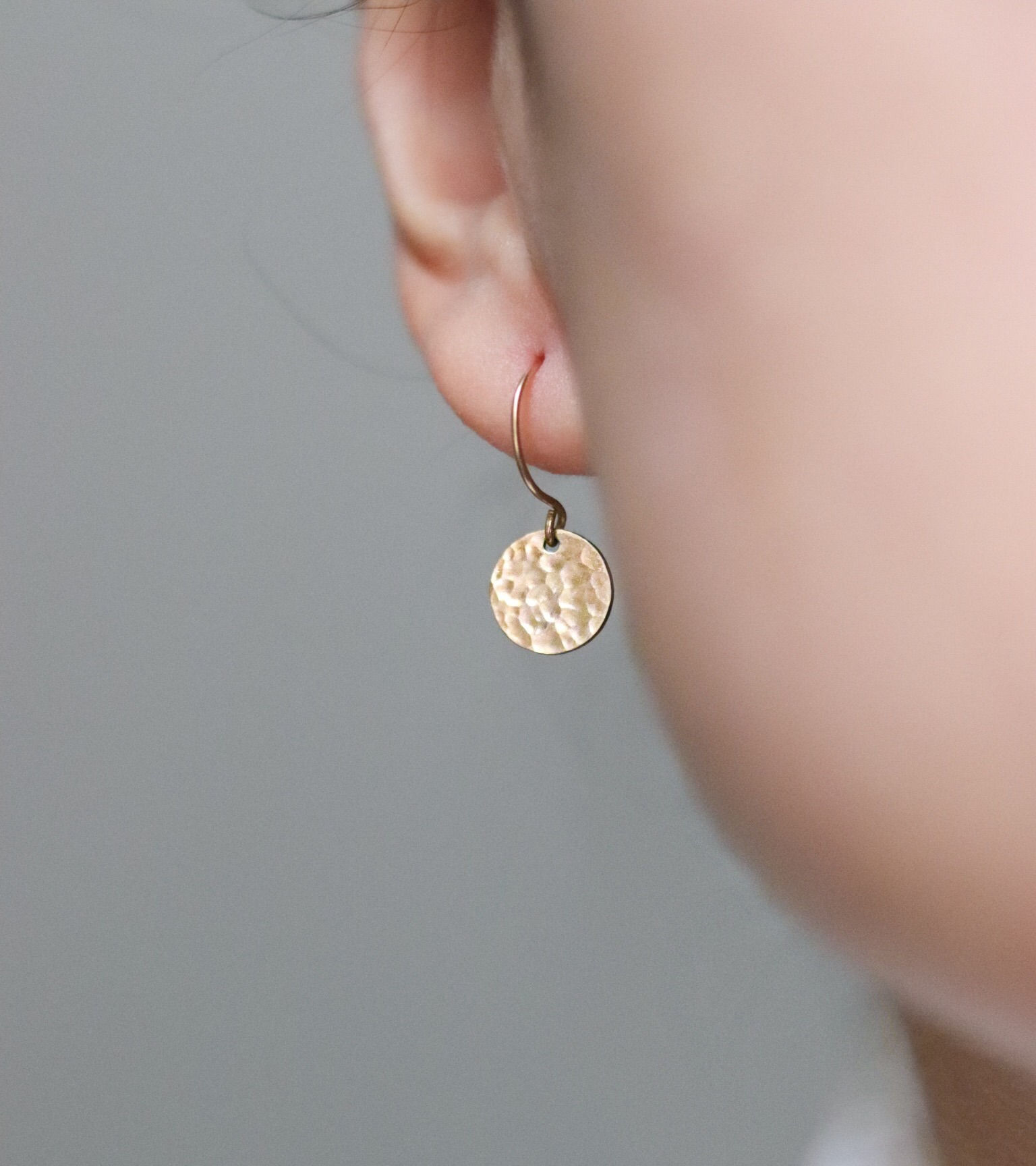 Spencer - Disc Earrings Hammered