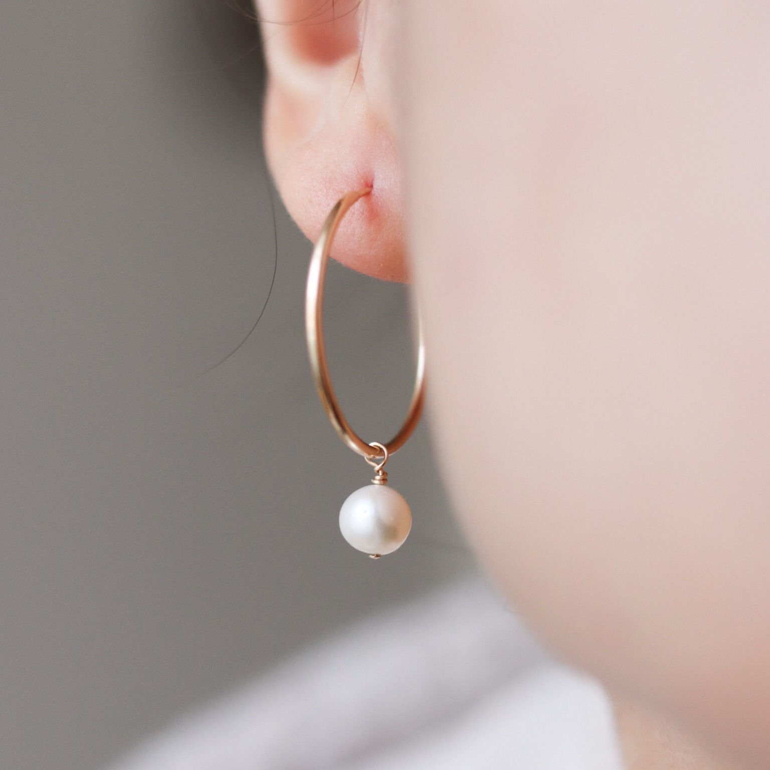 Arielle - Delicate Freshwater Pearl Hoops