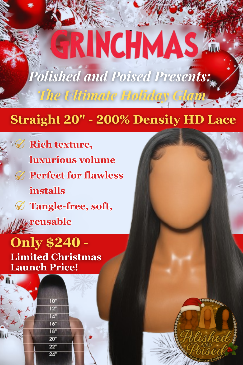 200% Density Straight 20"