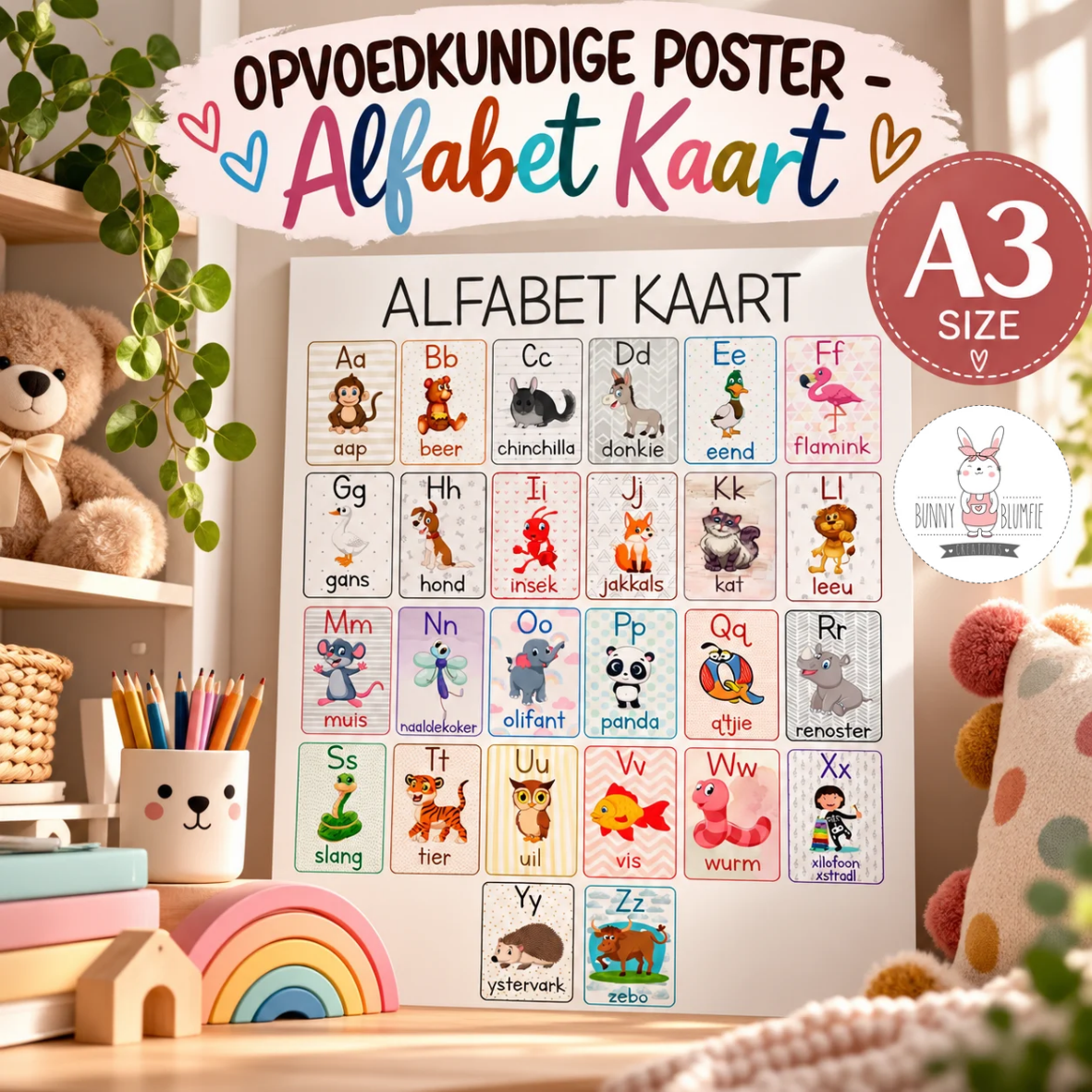 ALFABET KAART - OPVOEDKUNDIGE PLAKKAAT