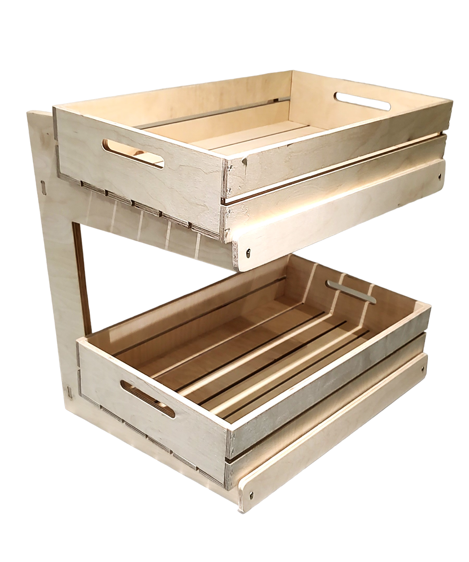 DWD-DW2C-NN 2 Tier Counter Top Display with Ply Display Crates