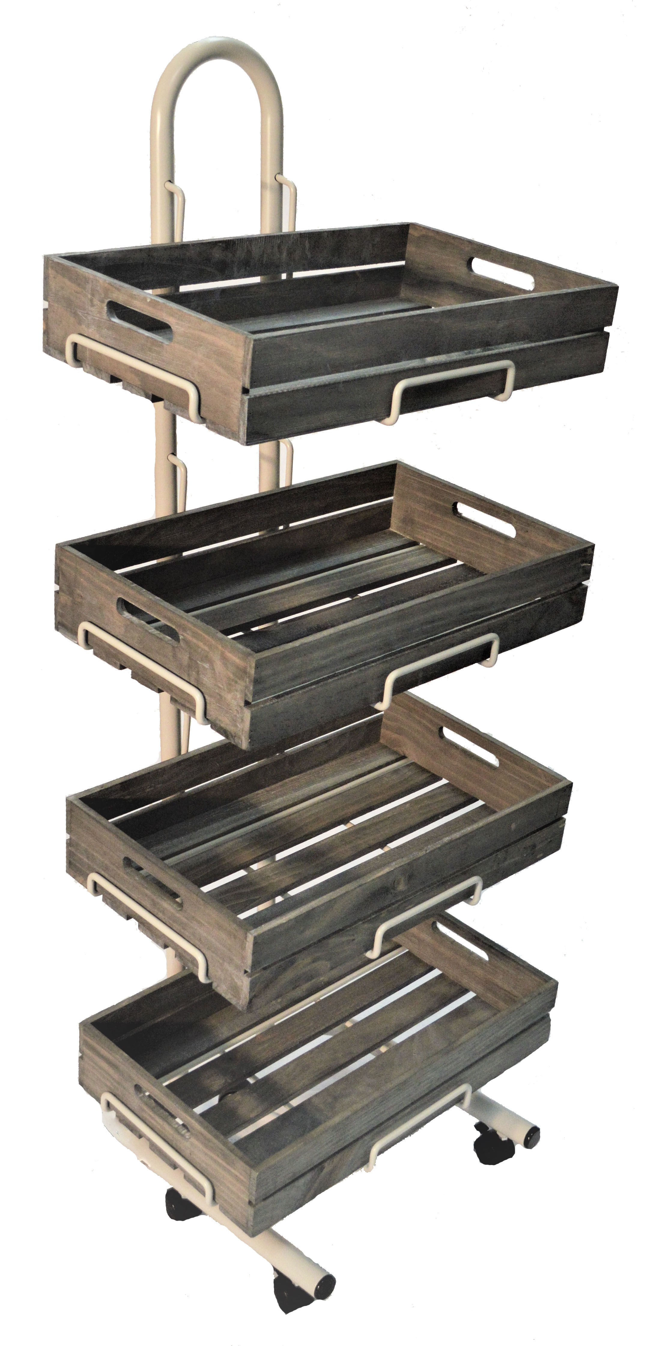 W4F-WC 4 Tier Wooden Crate Display Stand