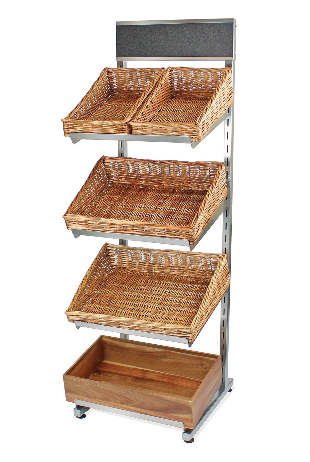 DWD-826 - 4 Tier Metal Frame & Wicker Basket Display Stand