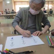 １月の園芸活動②　お庭のガーランド作り