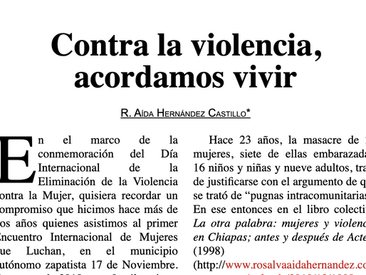 Contra la violencia, acordamos vivir