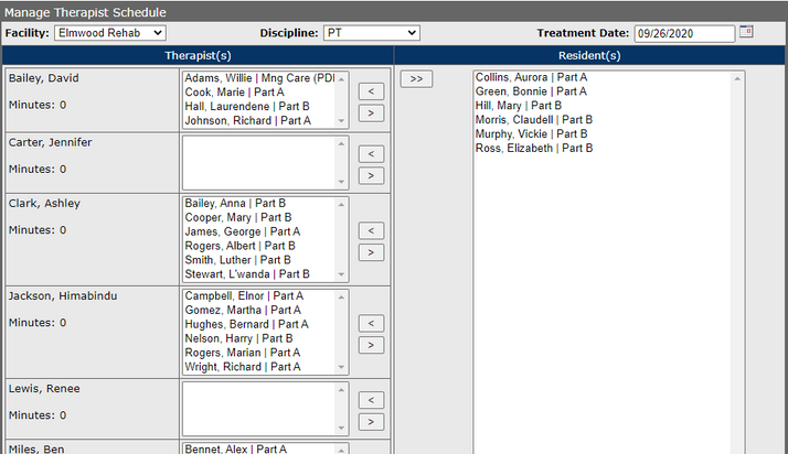 Create Therapist Schedule