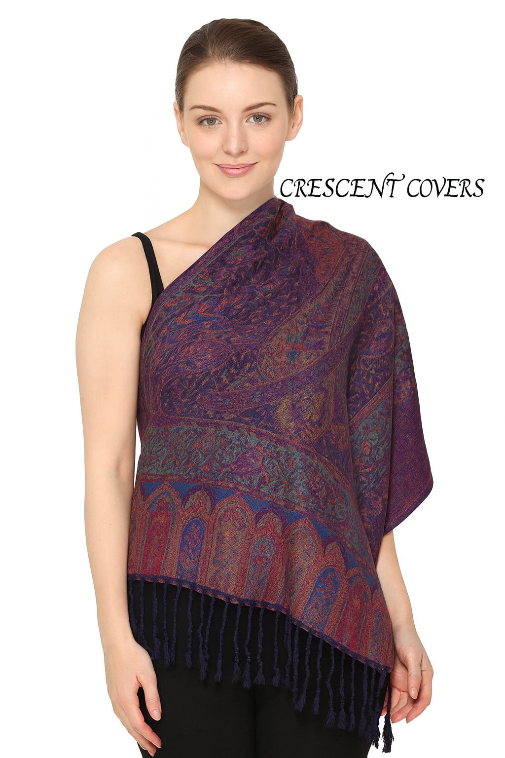 Regal Paisley Pashmina Luxury Viscose Shawl, Evening Wrap, Dupatta, Gift Ready