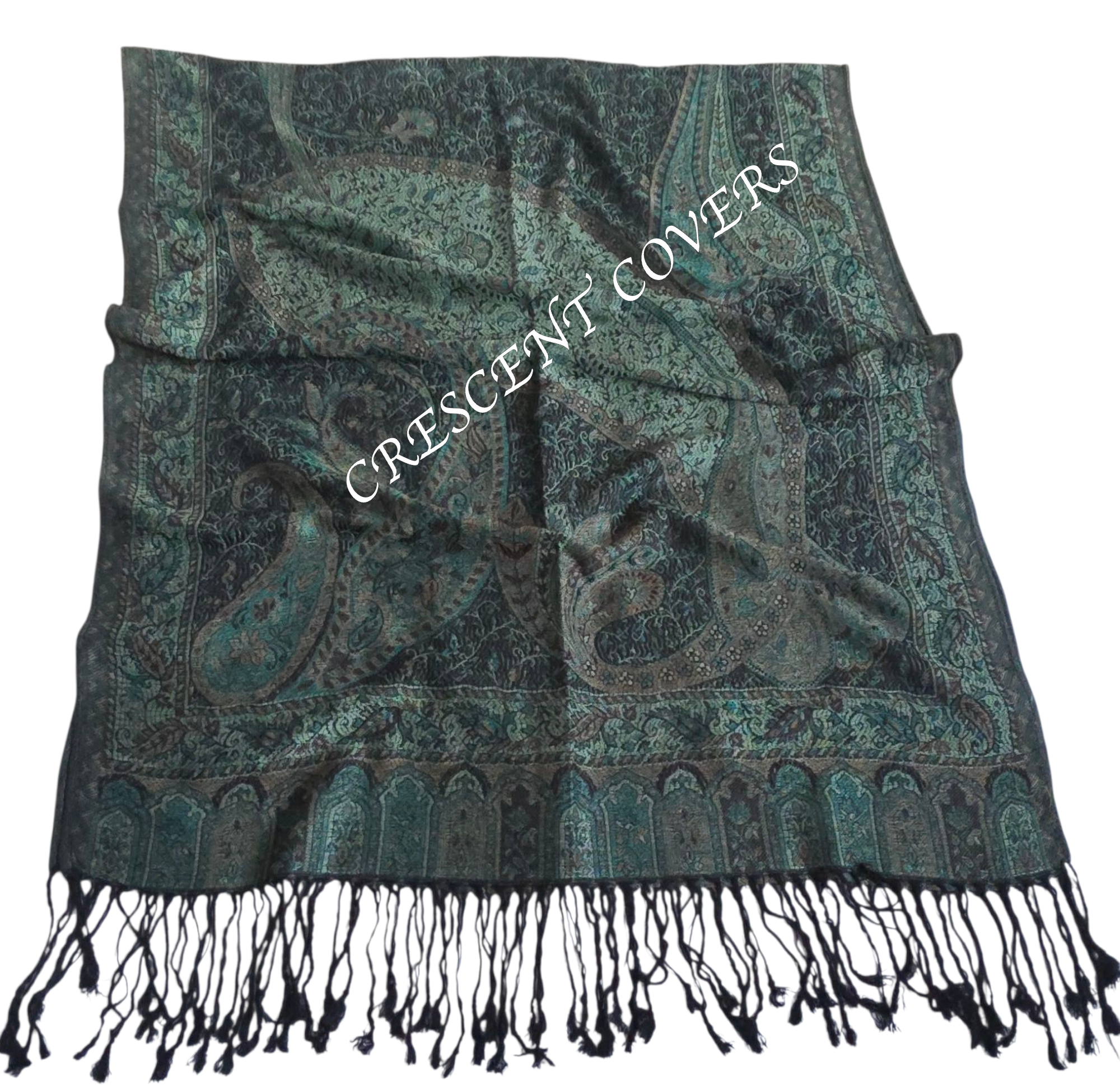 Regal Paisley Pashmina Luxury Viscose Shawl, Evening Wrap, Dupatta, Gift Ready