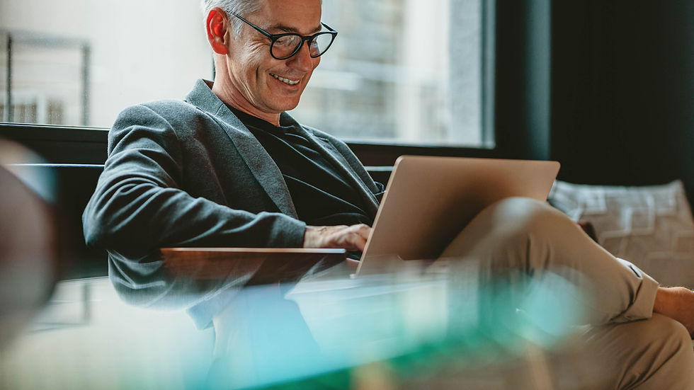 professional businessman sitting in couch