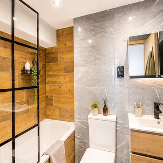 Bathroom Modern apartment interior at Standish Court.