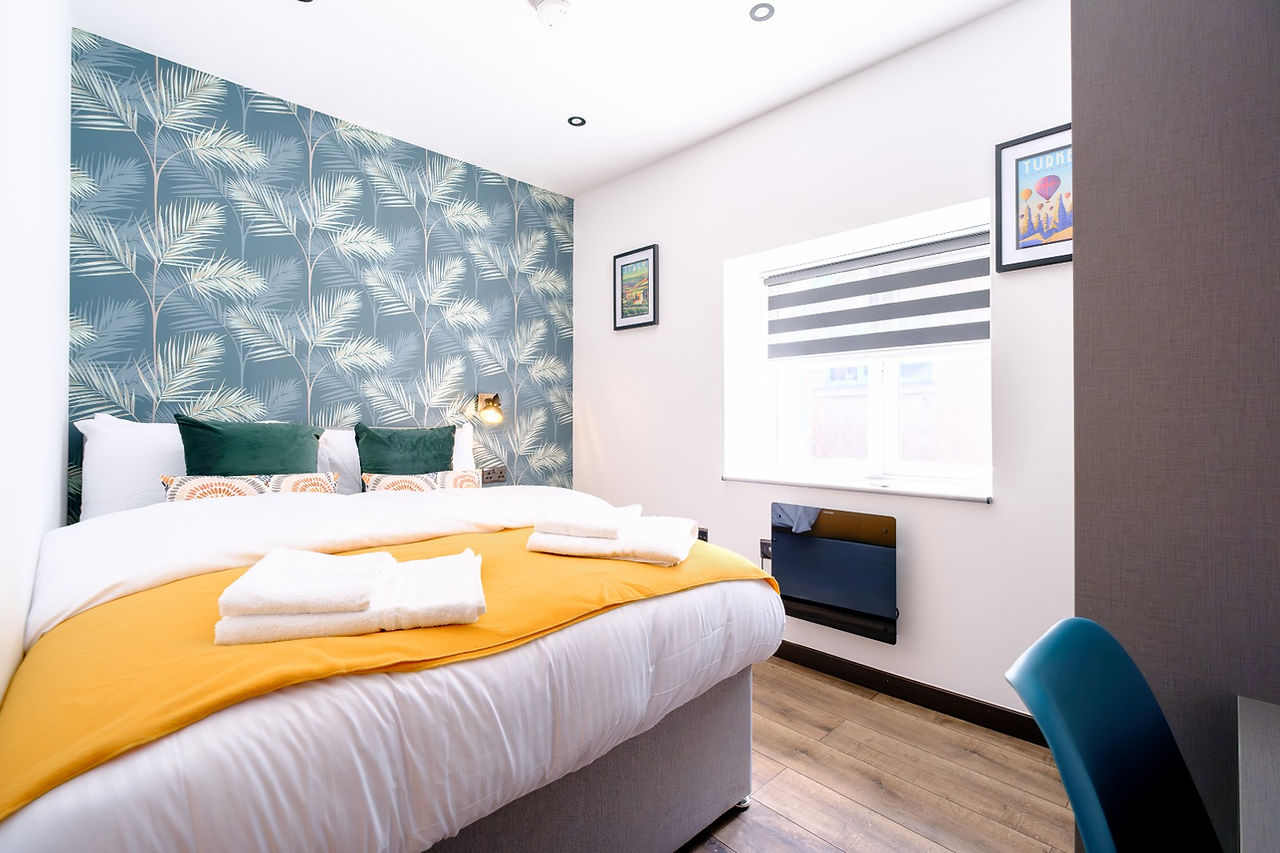 Bedroom James Court Apartments accommodation in Llandudno