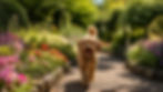 Dog walking through Happy Valley gardens