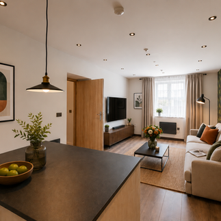 Fully Living room Modern apartment interior at Standish Court.