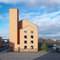 Chorley apartments: Brick building exterior
