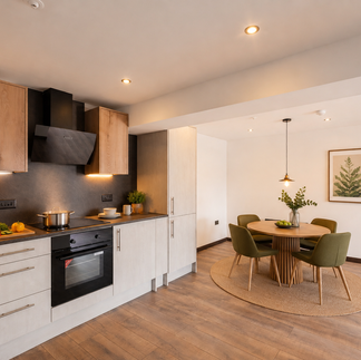 Kitchen Modern apartment interior at Standish Court.