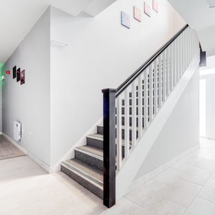 Modern apartment hallway stairs