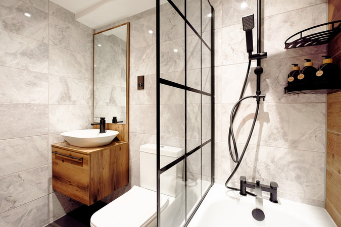 Bathroom at James Court Apartments