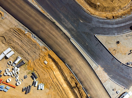 Civil engineer grading drainage