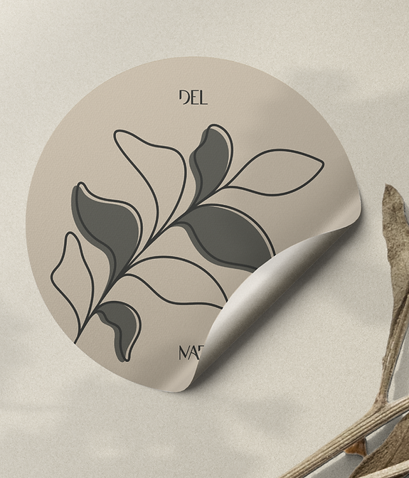 Petite Del Mar packaging sticker design mockup