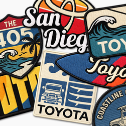 SoCal inspired patch and decal designs for Toyota brand activation event