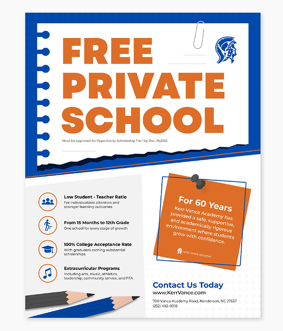 Illustrative Flyer design for Kerr-Vance Academy