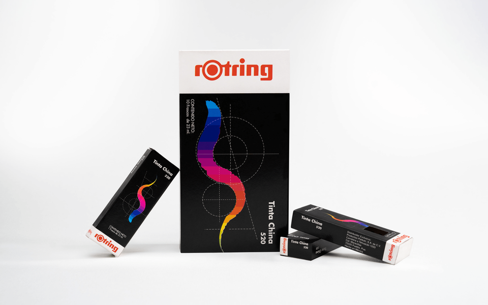 Rotring ink packaging design HOW Design Award winner Pelikan Mexico