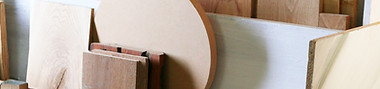 Exhibición de tablones de madera