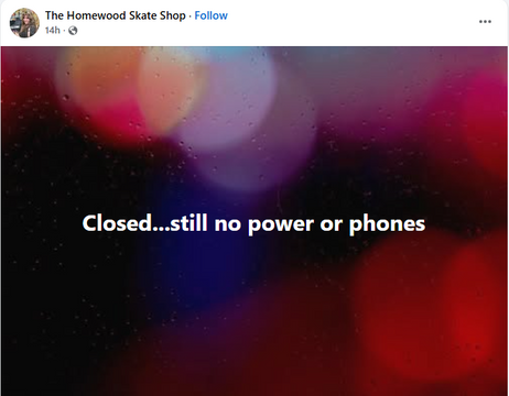 Homewood Skate Shop Affected by Tornado