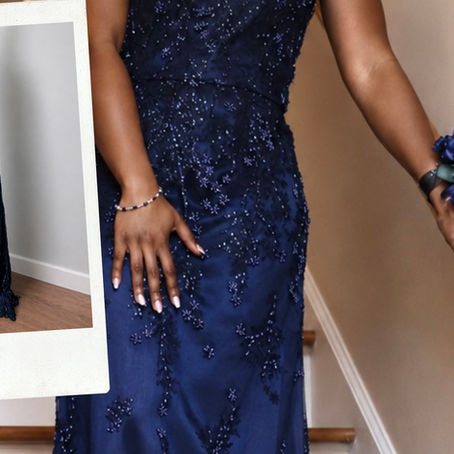 Images of a custom made prom dress