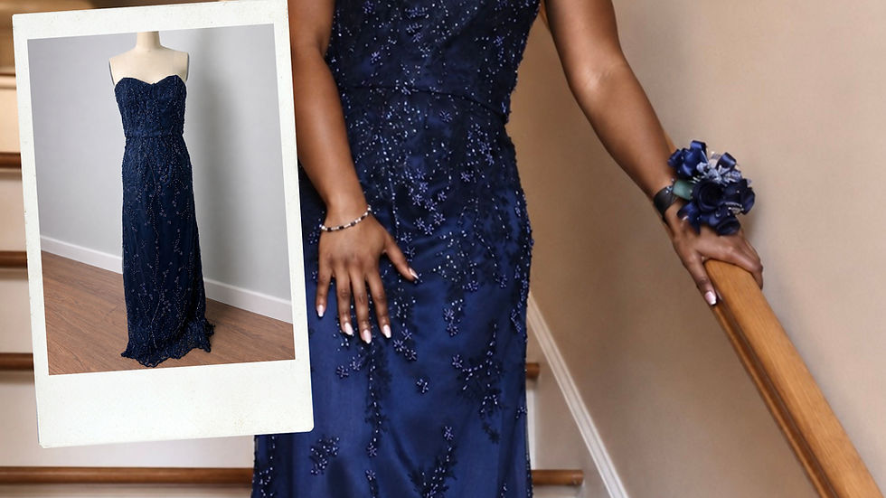 Images of a custom made prom dress