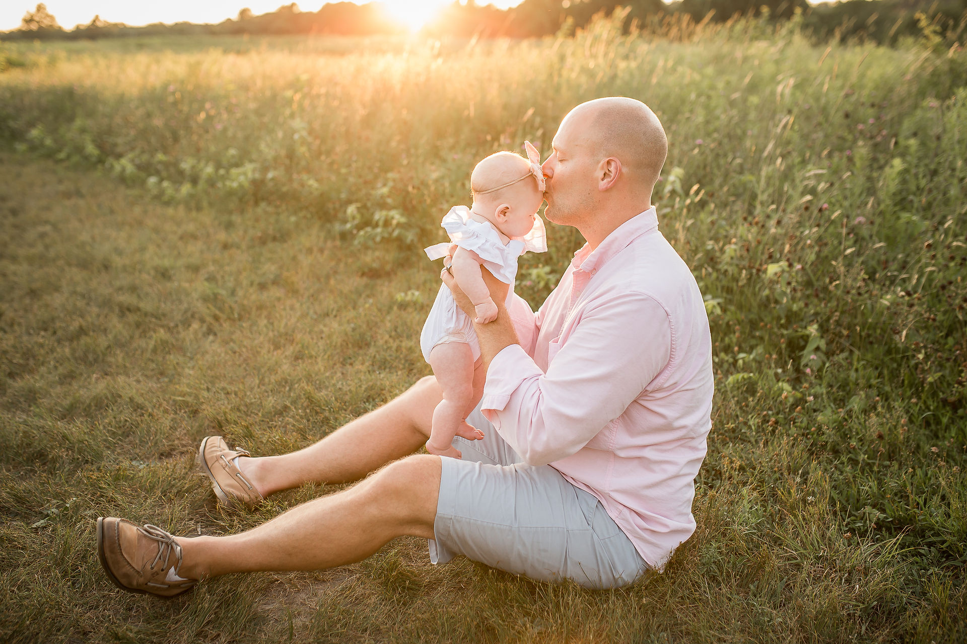 Father and Daughter at Sunset; South Shore MA Family Photographer; Sunset Family Session